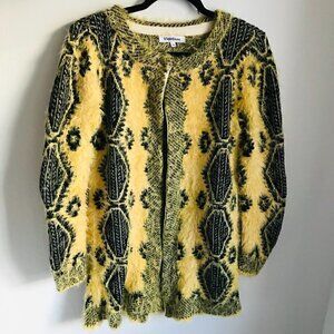 Violetruby Black Yellow Knit long line Eyelash Sweater Size S